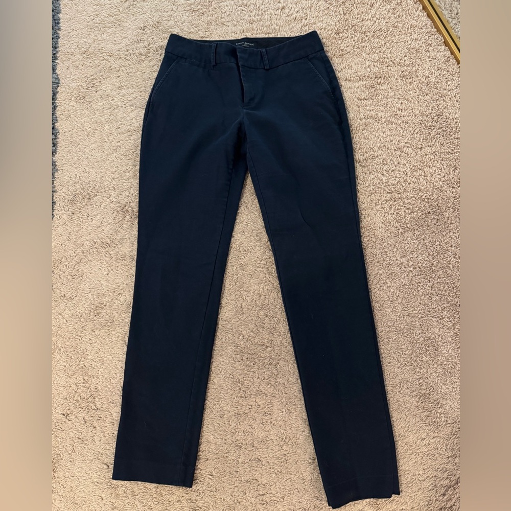Banana Republic Jackson Fit Straight Leg Navy Trousers (Size 4)